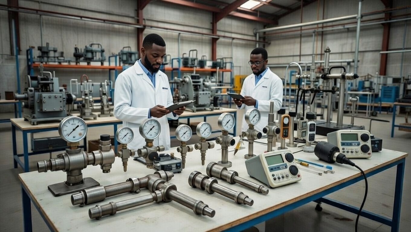 Industrial calibration laboratory with precision instruments